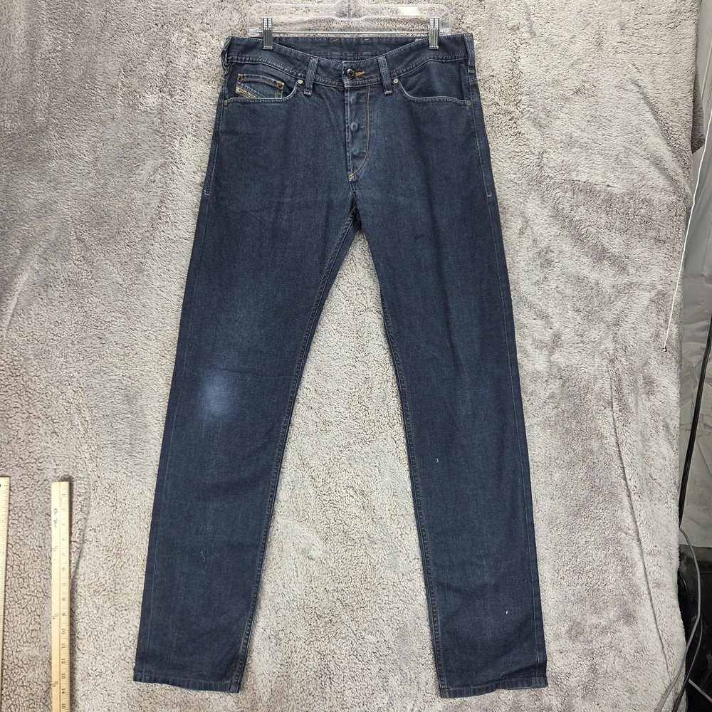 Diesel Jeans Mens 32x34 Blue Koolter Regular Slim Tapered Button Fly 0661D
